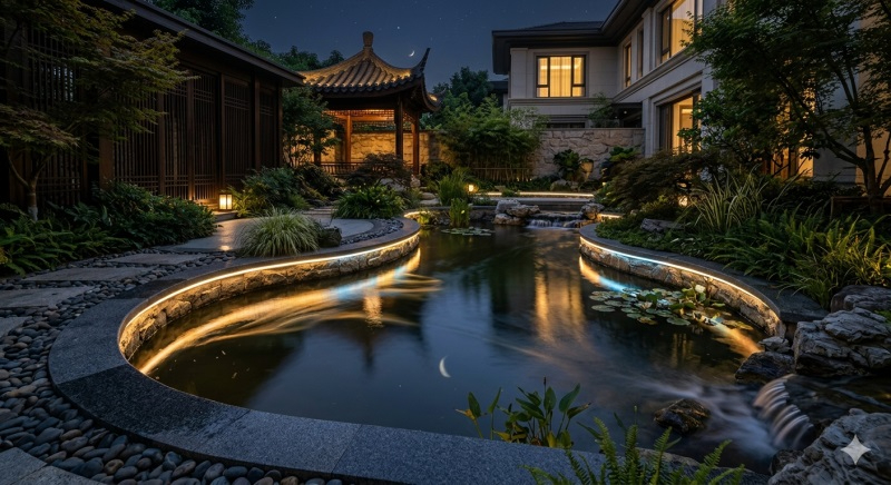 庭院水景夜景.JPG 庭院水景夜景.JPG