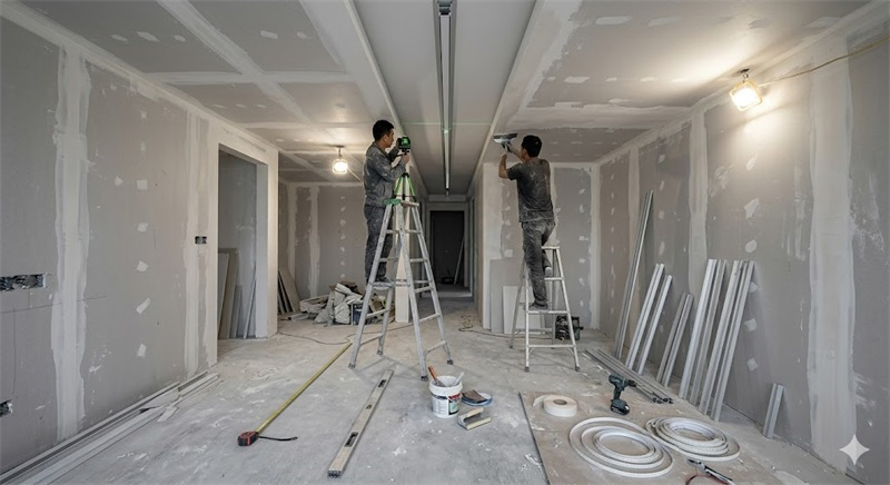 现代极简住宅施工现场 现代极简住宅施工现场