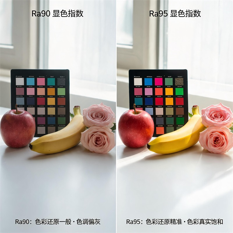 jimeng-2026-08-06-1400-图片提示词:高清专业实拍图,LED灯带Ra90与Ra95显色效果对比测试场景,同....JPG jimeng-2026-08-06-1400-图片提示词:高清专业实拍图,LED灯带Ra90与Ra95显色效果对比测试场景,同....JPG