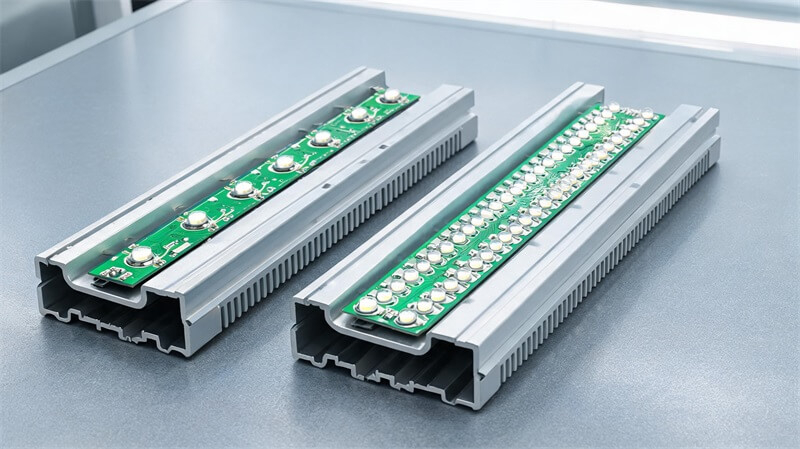 jimeng-2026-09-24-7682-8K超写实LED灯带产品测试场景,两种不同灯珠密度的LED灯带并排安装在铝型材中... jimeng-2026-09-24-7682-8K超写实LED灯带产品测试场景,两种不同灯珠密度的LED灯带并排安装在铝型材中...
