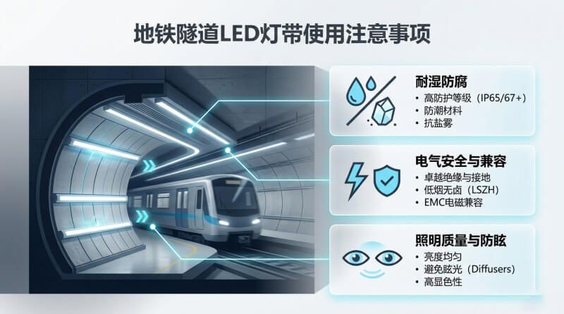地铁隧道内使用LED灯带需要注意什么？安全与选型指南