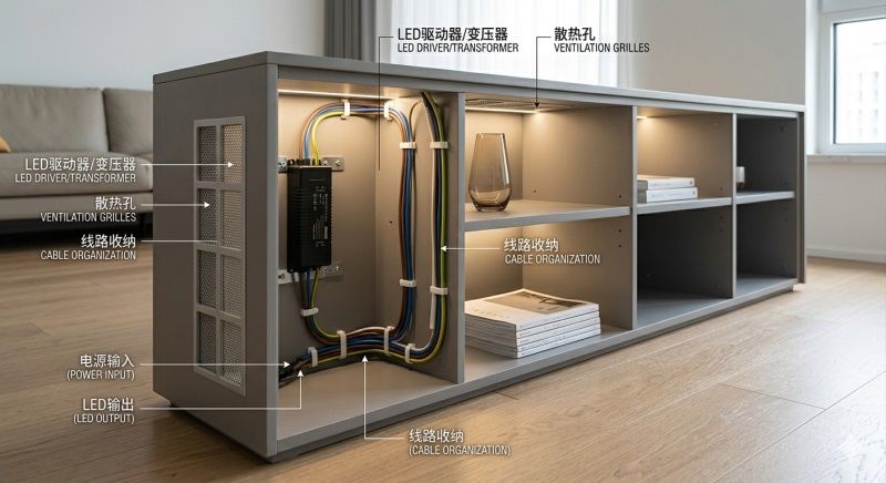 灯带变压器藏哪？5个美观又散热的方案