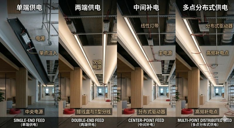 长灯带怎么供电才不变暗？