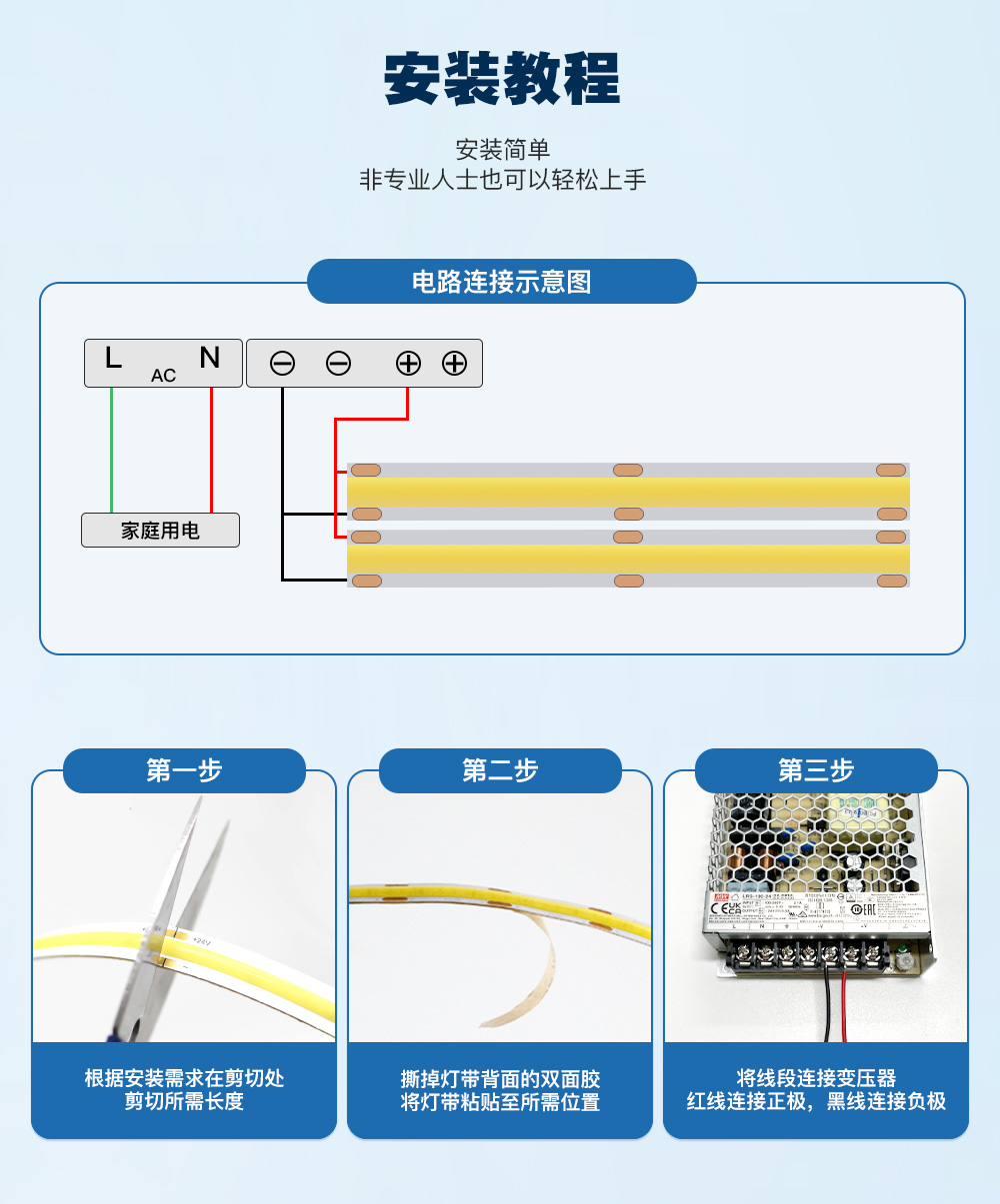 cob灯带安装